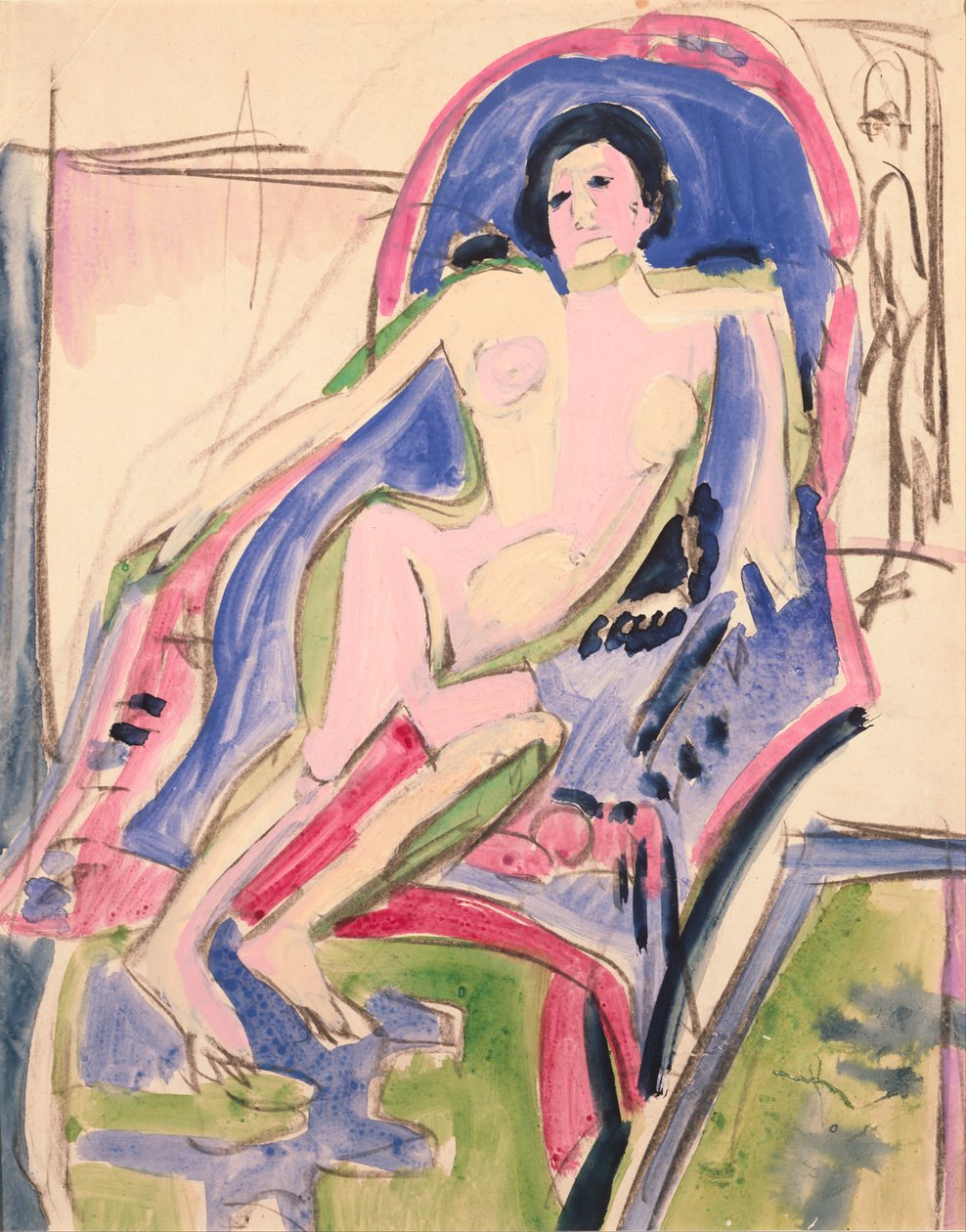 Liggende nøgen af Ernst Ludwig Kirchner