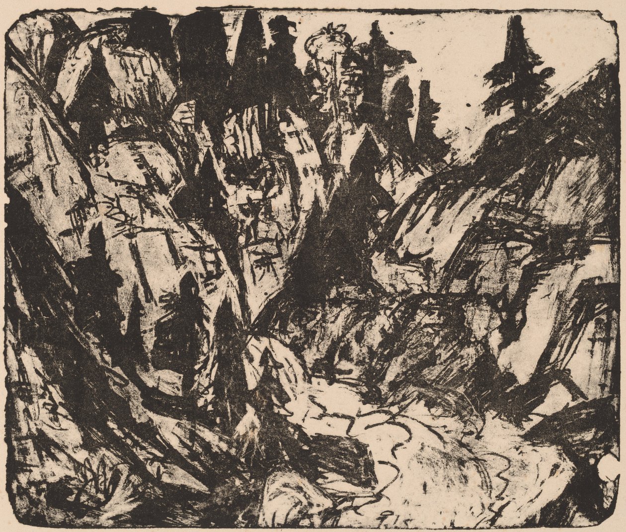 Rocky Stream af Ernst Ludwig Kirchner