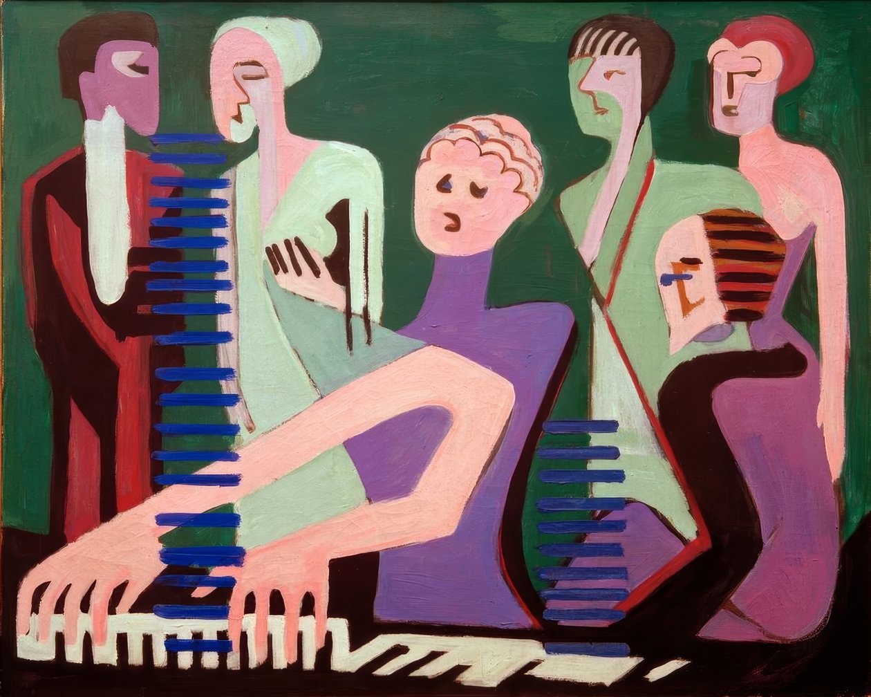 Sanger ved klaveret af Ernst Ludwig Kirchner