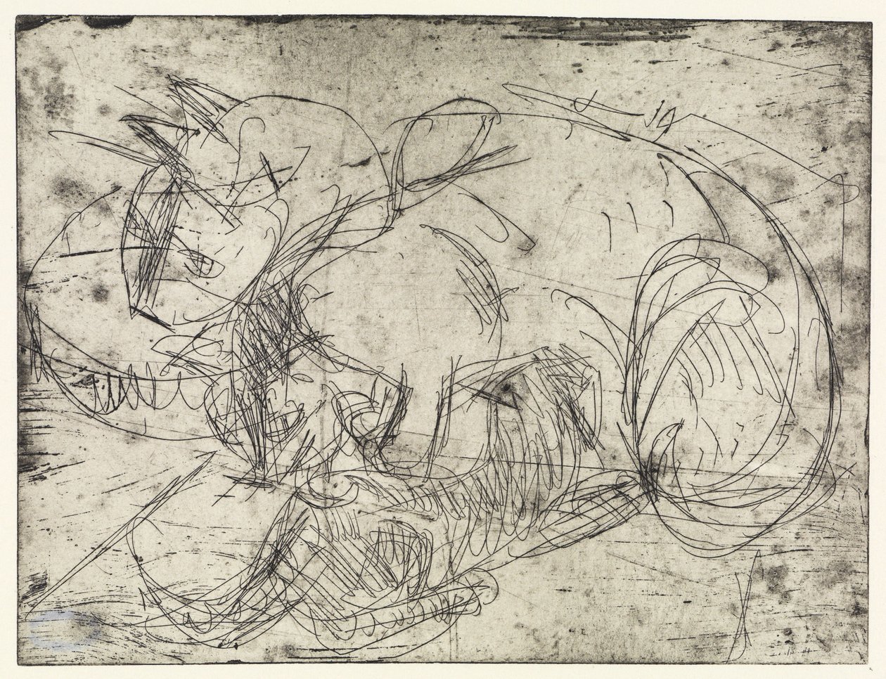 Amende kat (stående format)/ Amende kat (liggende format) af Ernst Ludwig Kirchner