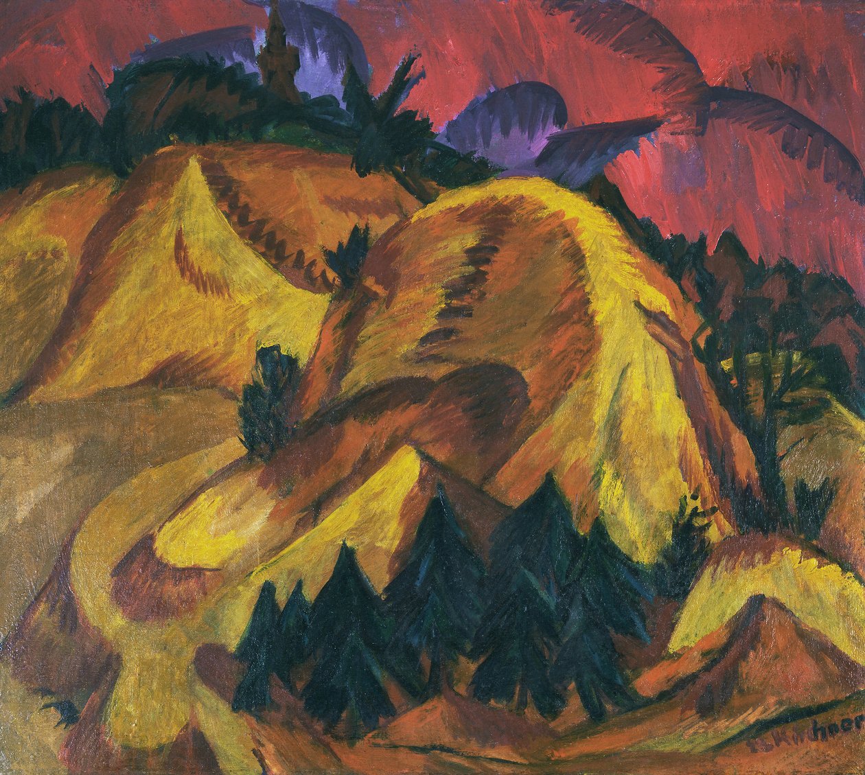 Sandbakkerne i Engadin af Ernst Ludwig Kirchner