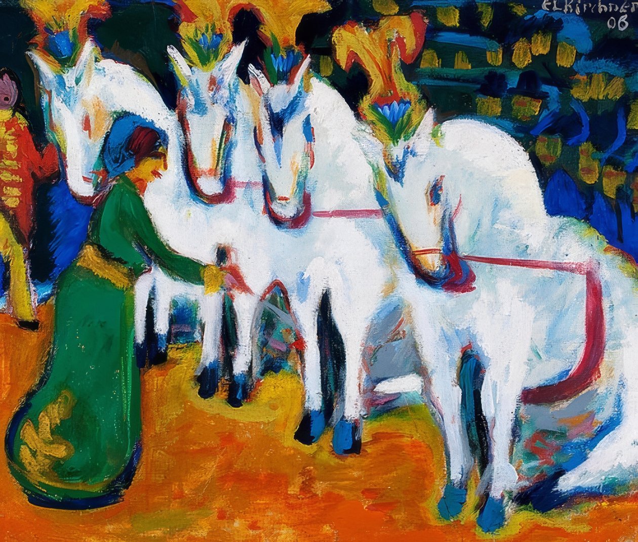 Schimmeldressurakt. 1908-09 af Ernst Ludwig Kirchner