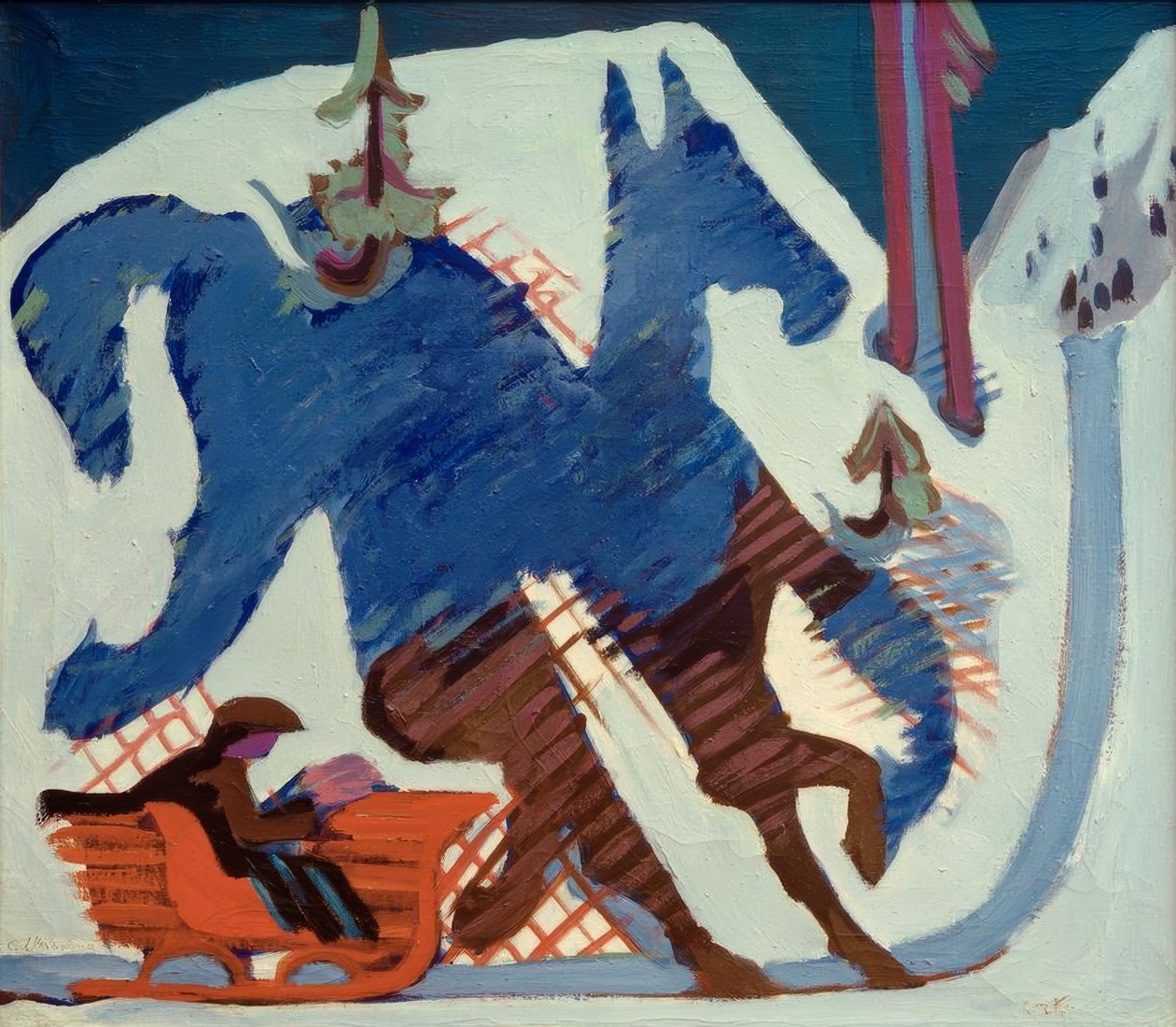Slædetur af Ernst Ludwig Kirchner
