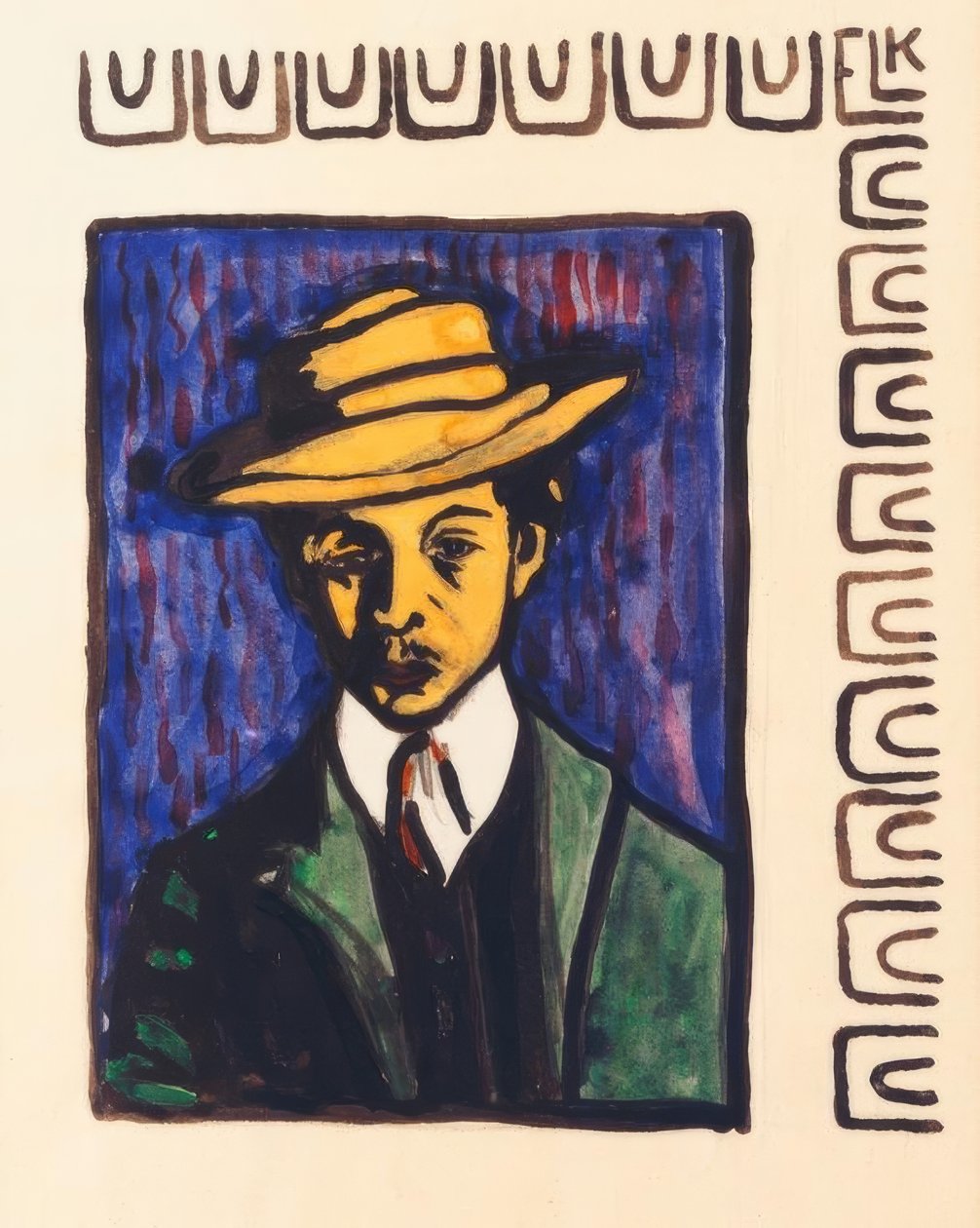Selvportræt med hat af Ernst Ludwig Kirchner