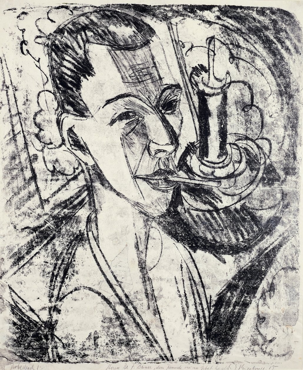 Selvportræt med cigaret af Ernst Ludwig Kirchner