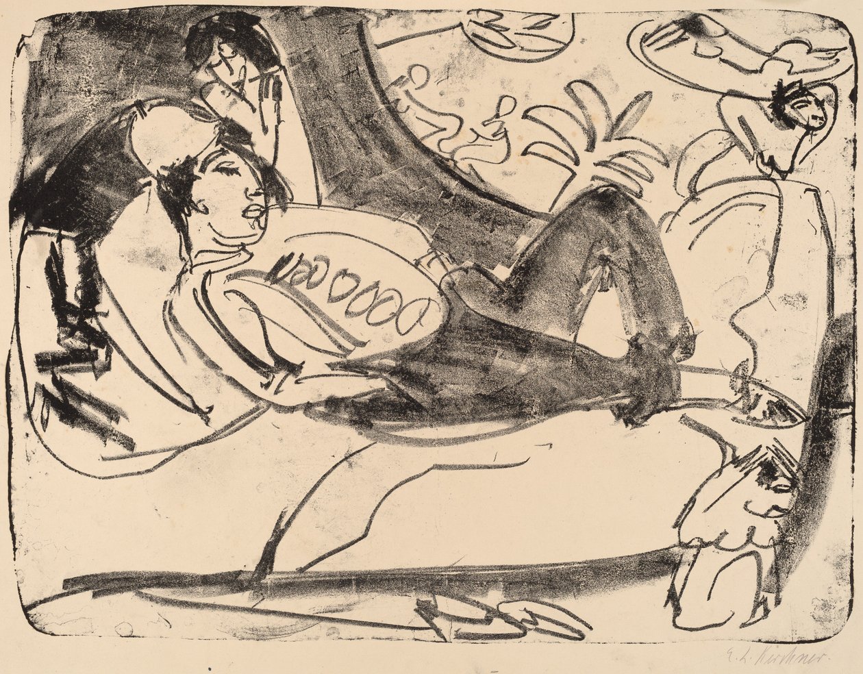 Siesta af Ernst Ludwig Kirchner