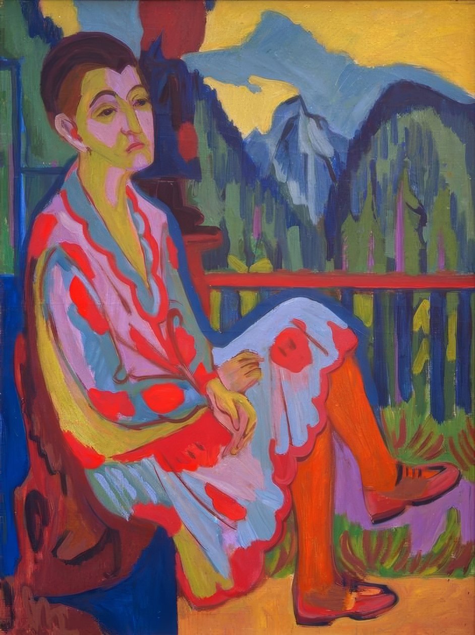 Siddende dame (Erna Kirchner) af Ernst Ludwig Kirchner