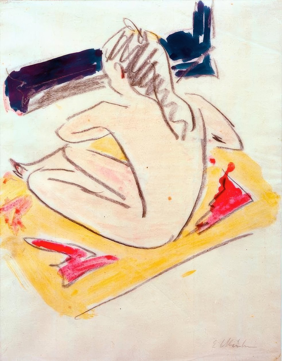 Siddende Fränzi af Ernst Ludwig Kirchner
