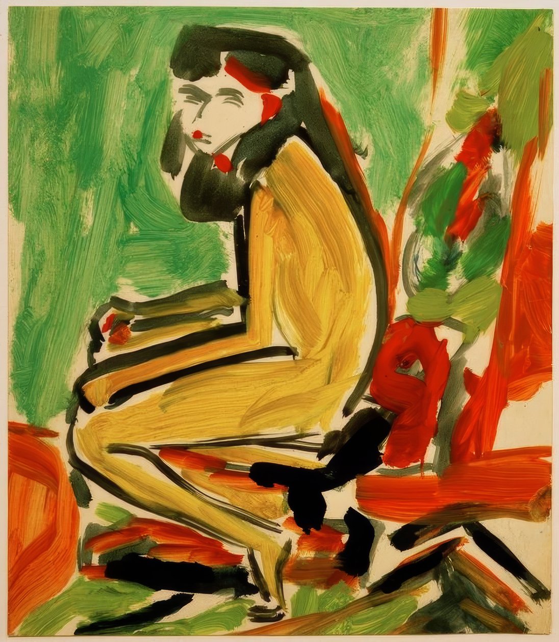 Siddende Fränzi med et hvidt ansigt af Ernst Ludwig Kirchner