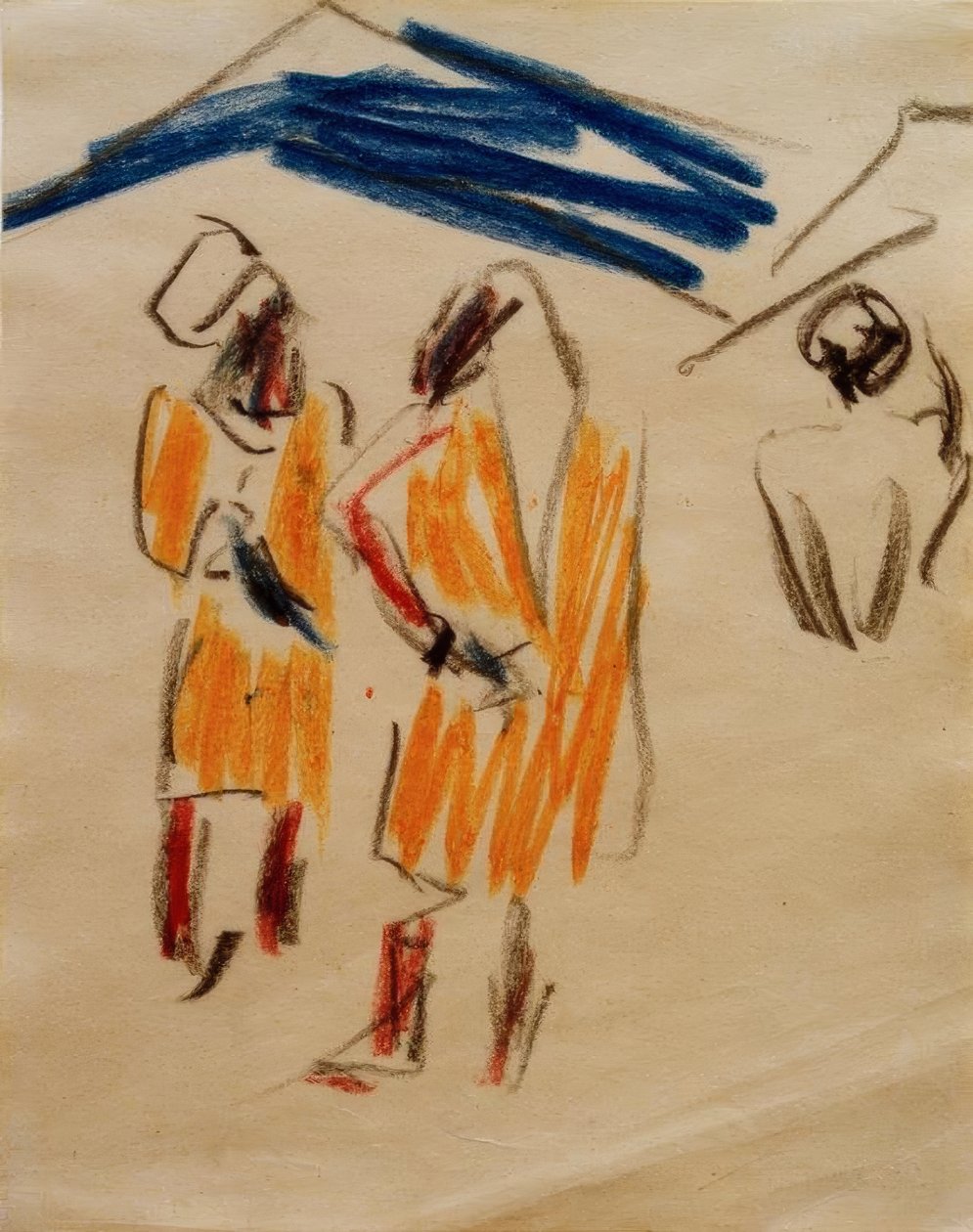 Skitse af to marokkanere af Ernst Ludwig Kirchner