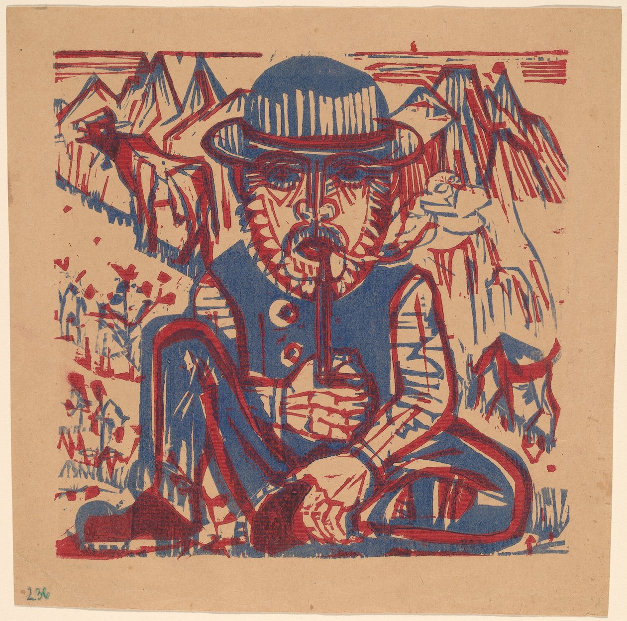Rygende Bonde af Ernst Ludwig Kirchner