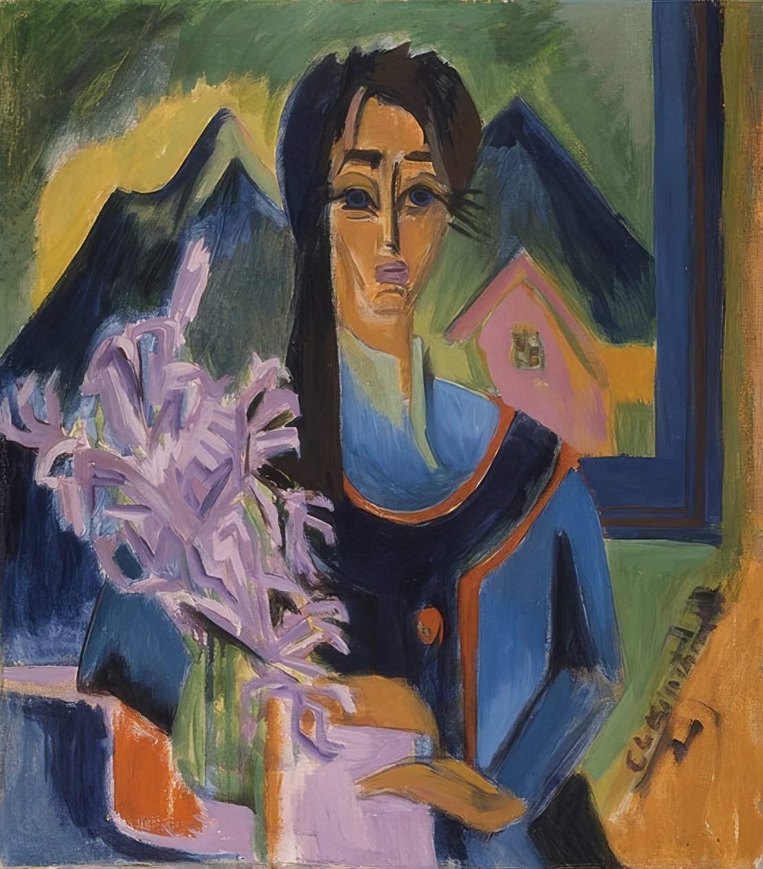 søndag i Alperne. 1922 af Ernst Ludwig Kirchner