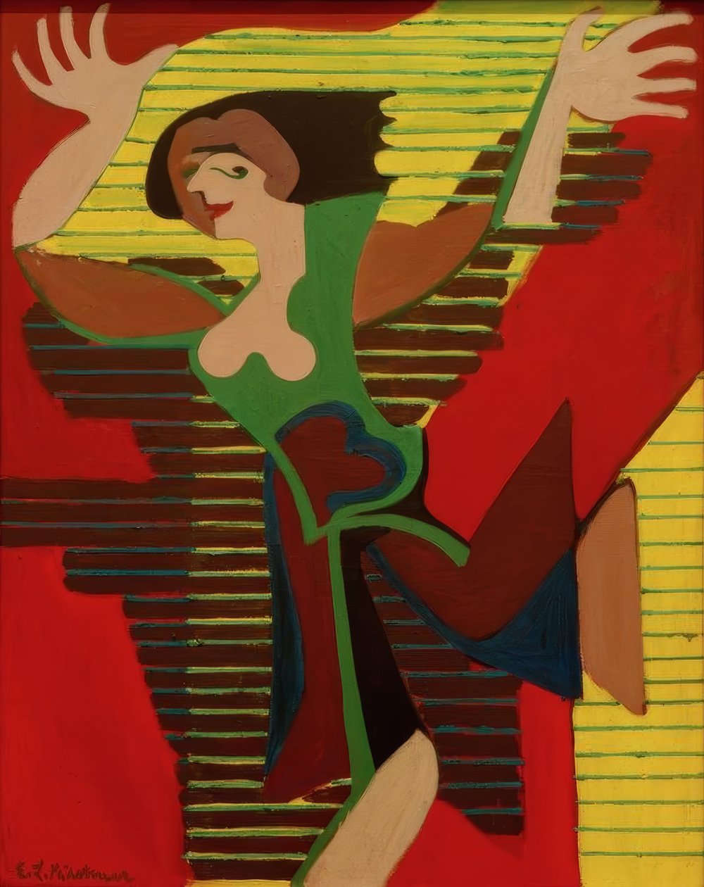 Springende danser. Gret Palucca af Ernst Ludwig Kirchner