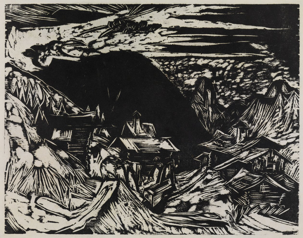 Stafelalp med Altein og Tinzenhorn af Ernst Ludwig Kirchner