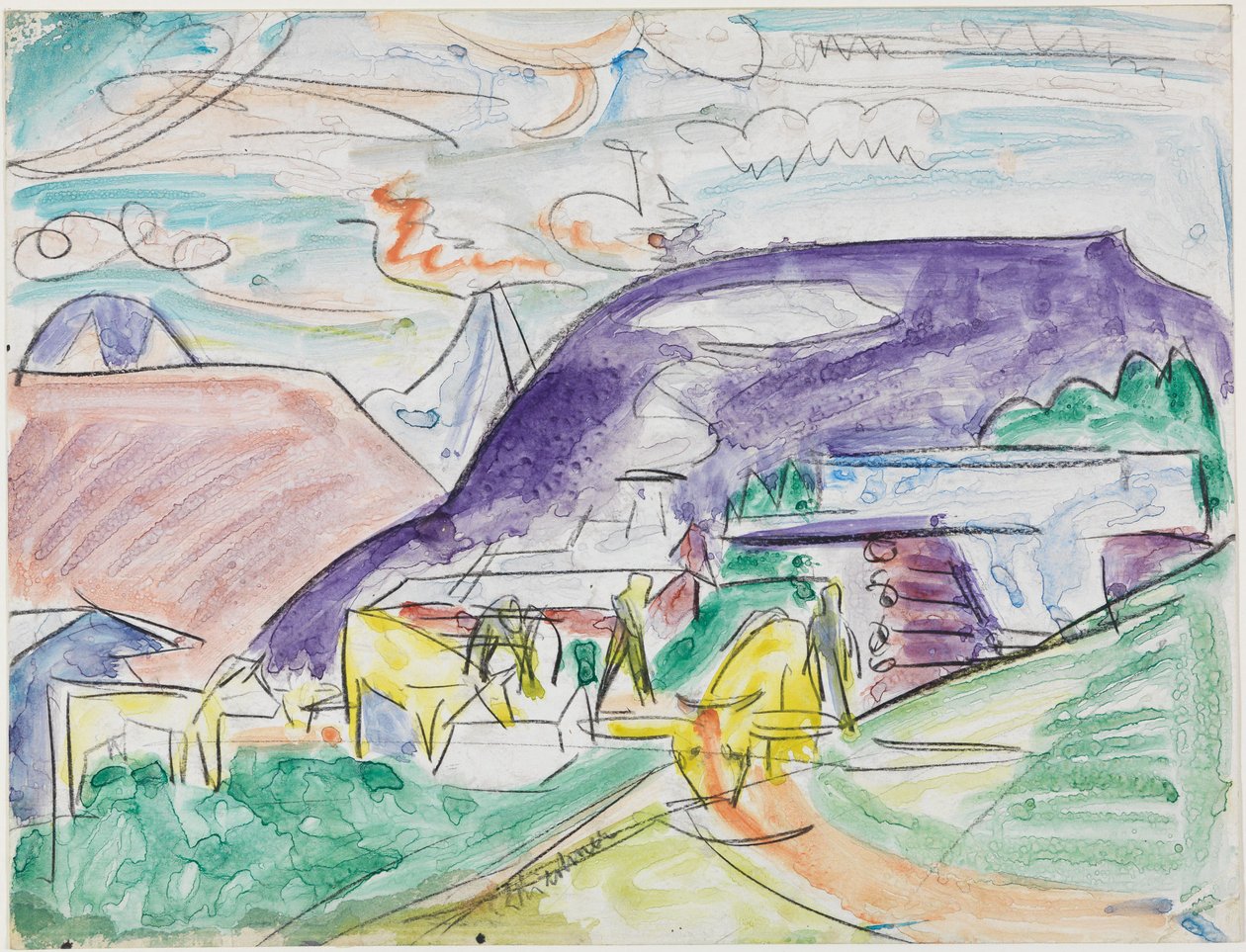 Stafelalp med køer af Ernst Ludwig Kirchner