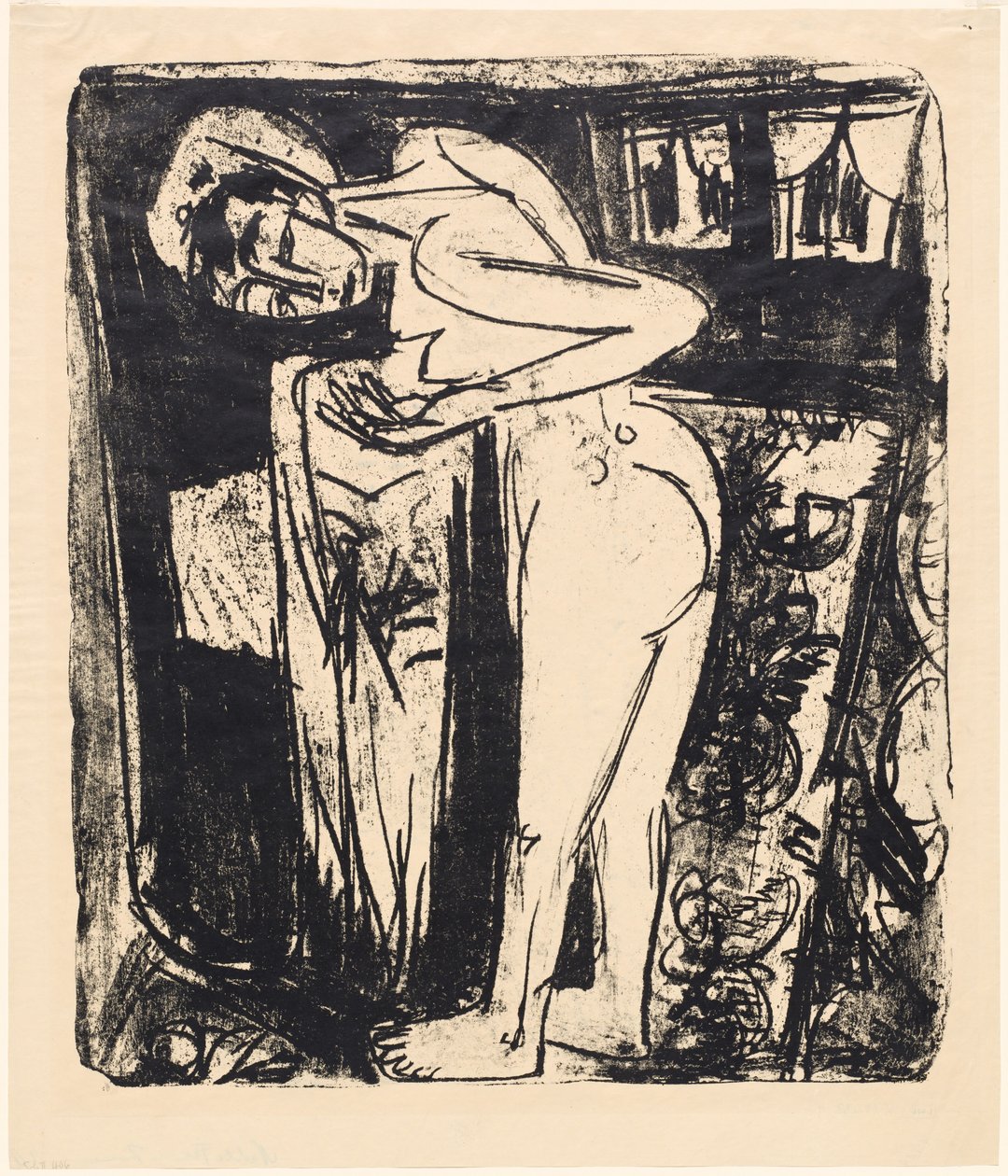 Stående nøgen i et rum af Ernst Ludwig Kirchner