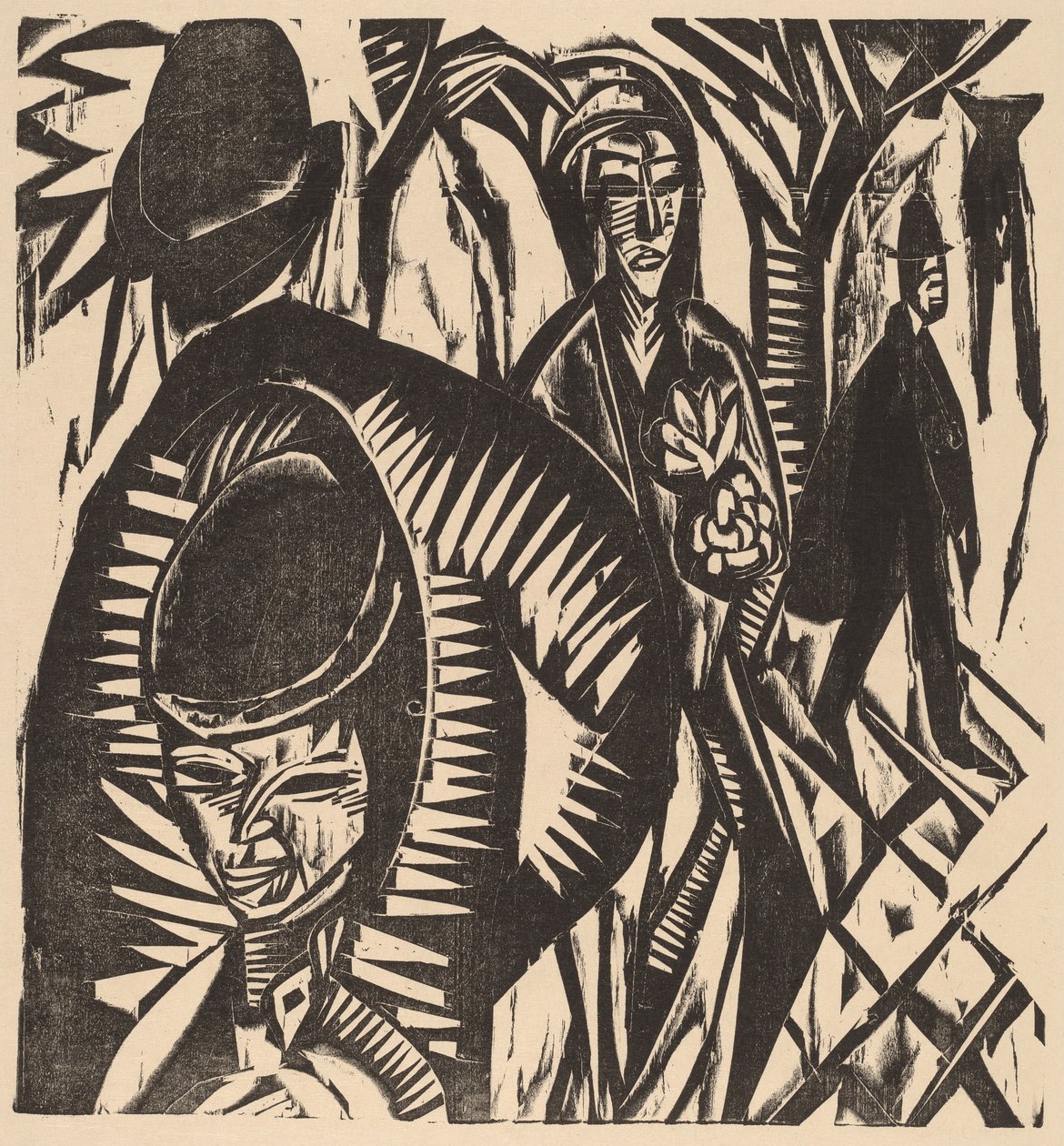 Gadebillede efter regnen af Ernst Ludwig Kirchner