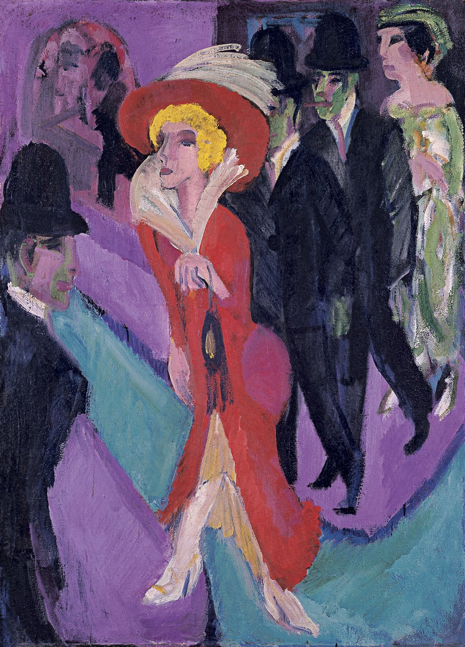 Street With Red Streetwalker, 1914-1925 af Ernst Ludwig Kirchner