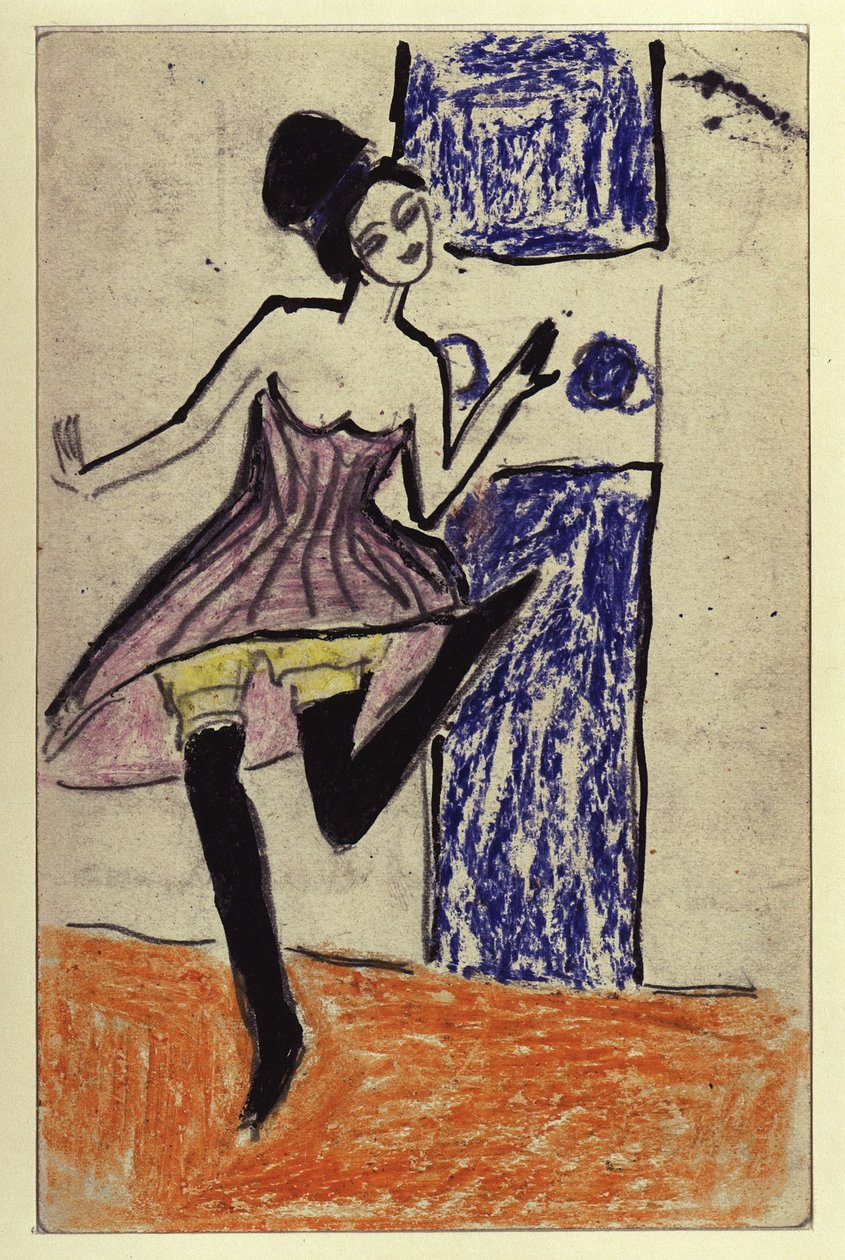 Tänzerin (Postkarte an Maschka Mueller) af Ernst Ludwig Kirchner