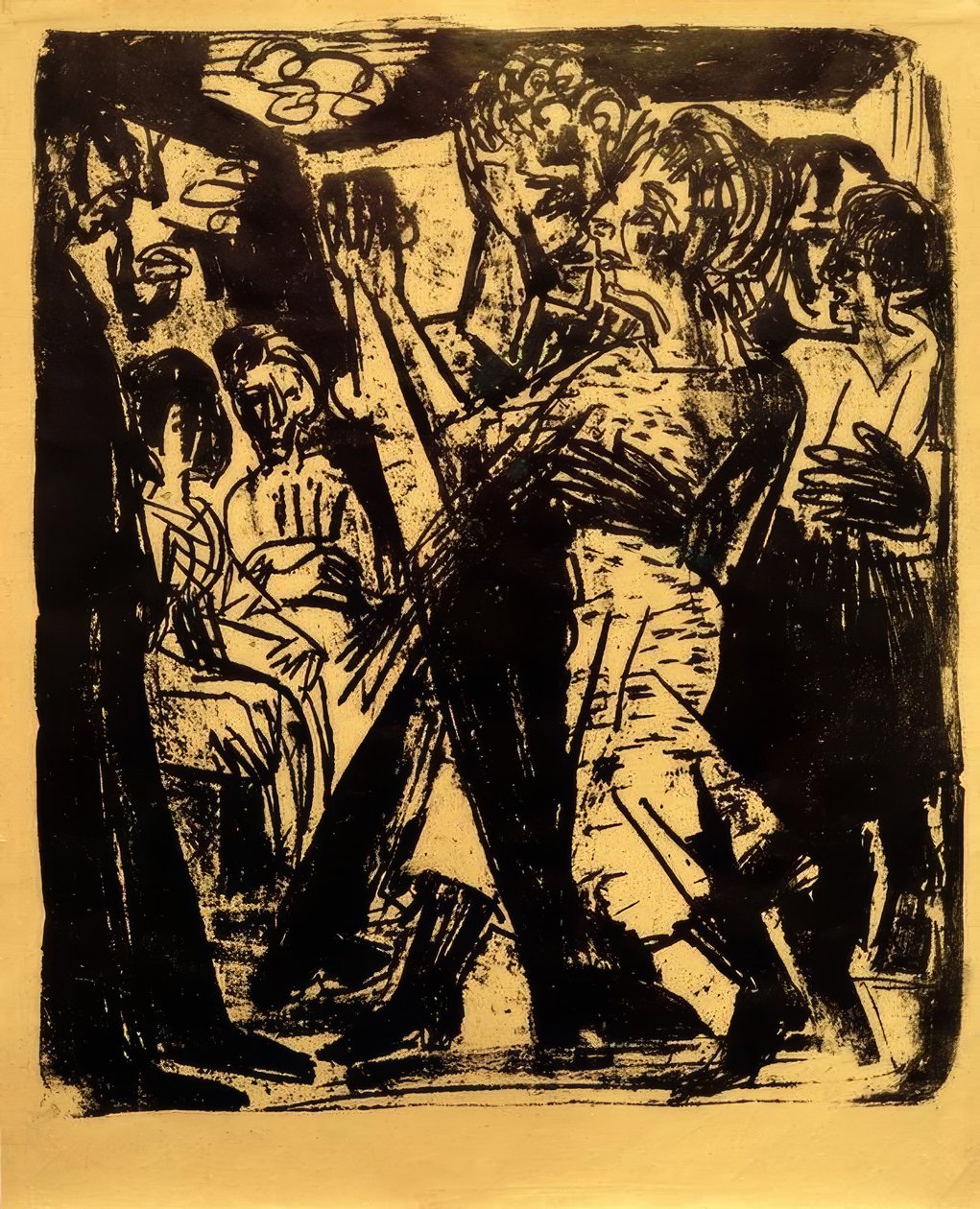 Dansende bondepar af Ernst Ludwig Kirchner