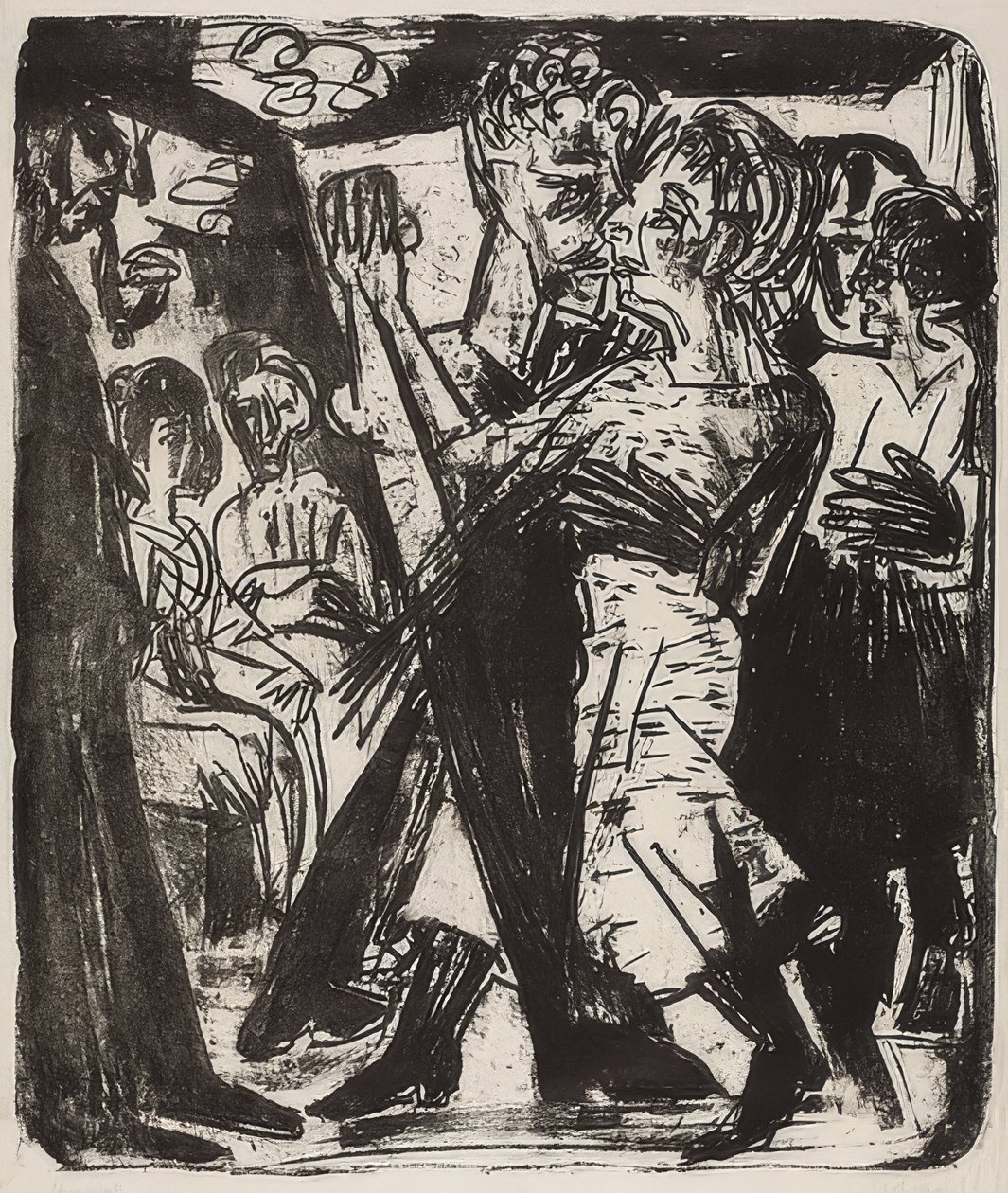 Dansende bondepar. 1920 af Ernst Ludwig Kirchner