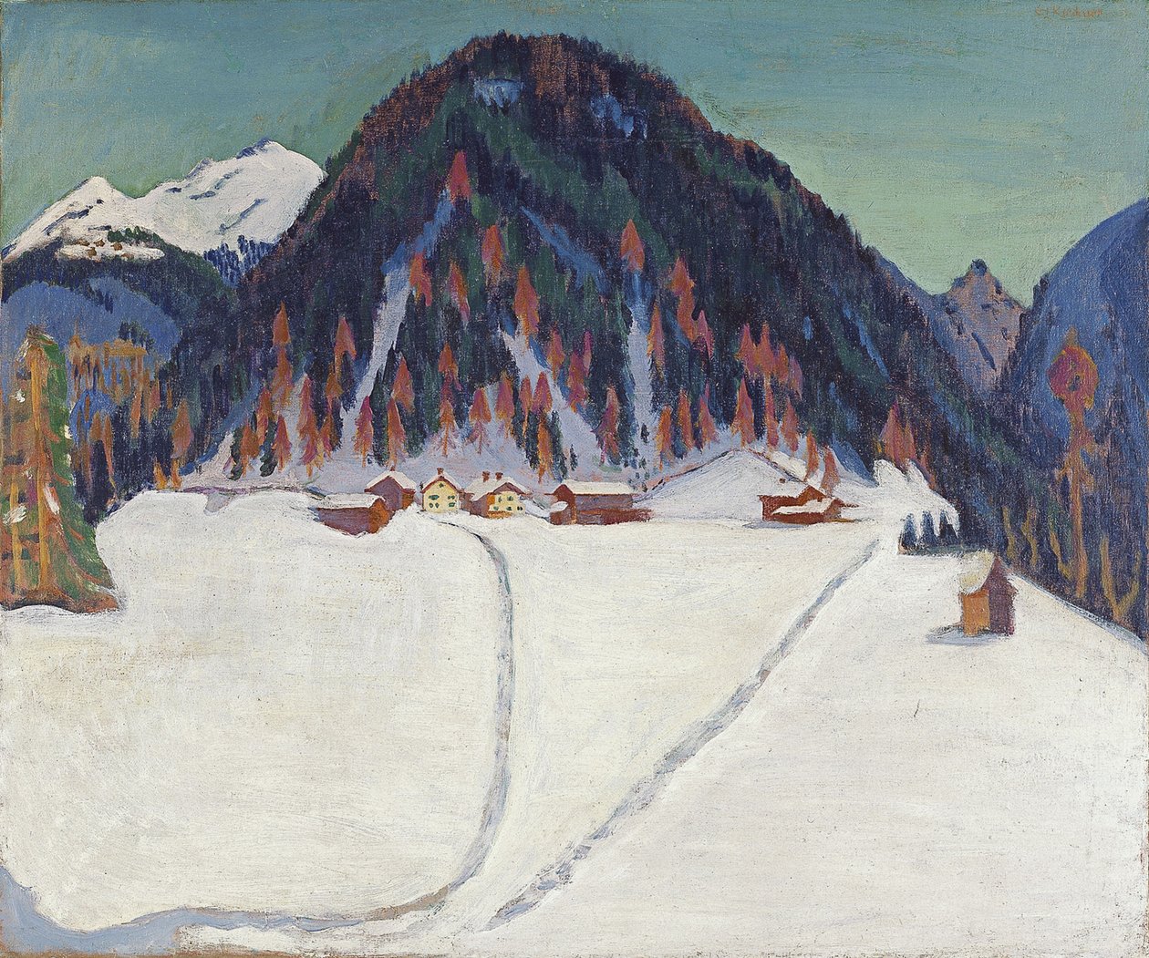 Junkerboden under sne, ca 1936-1938 af Ernst Ludwig Kirchner