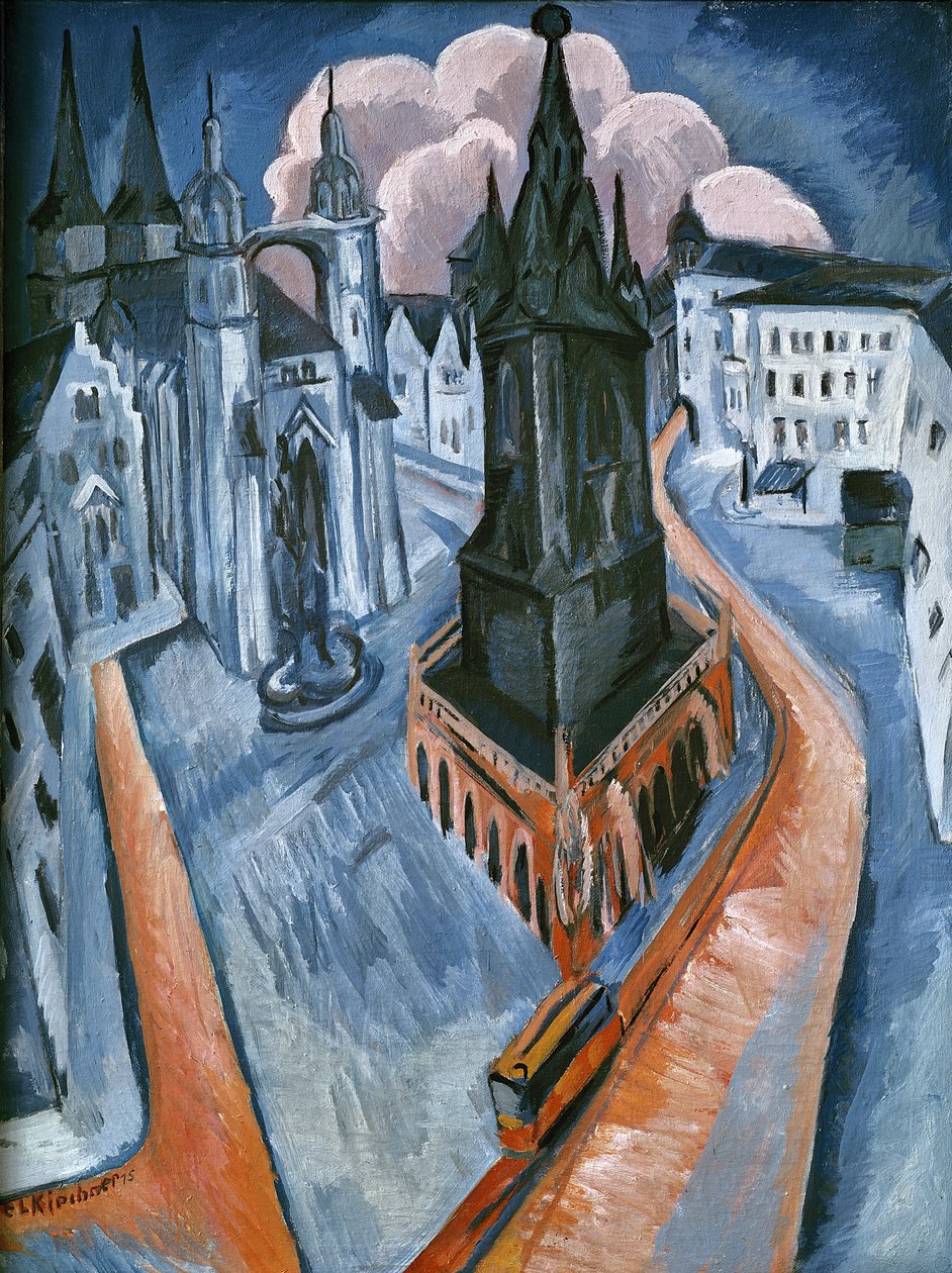 Det Røde Tårn i Halle af Ernst Ludwig Kirchner