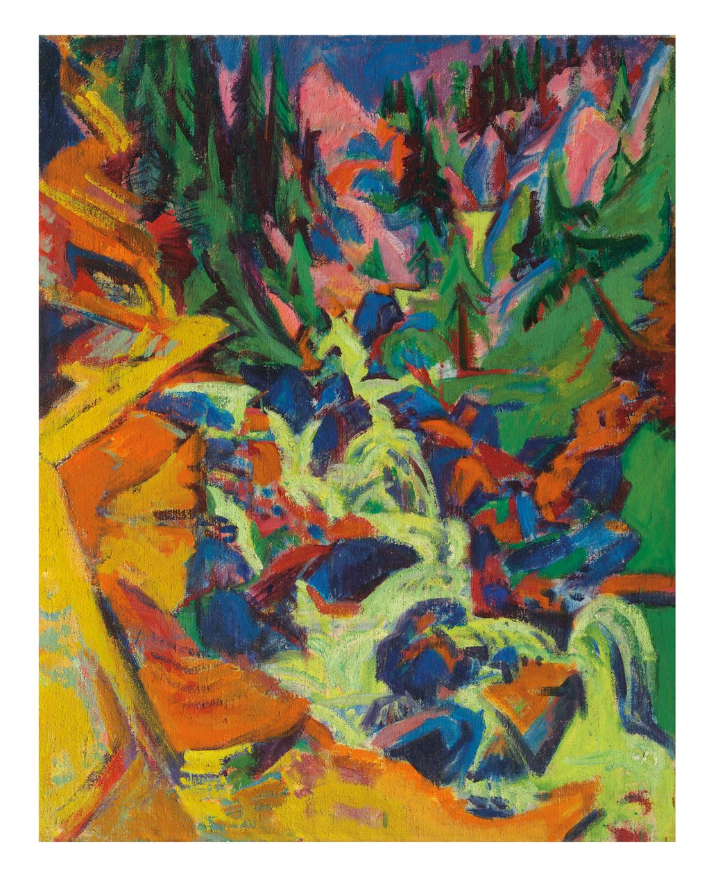 Vandfaldet, 1919 af Ernst Ludwig Kirchner