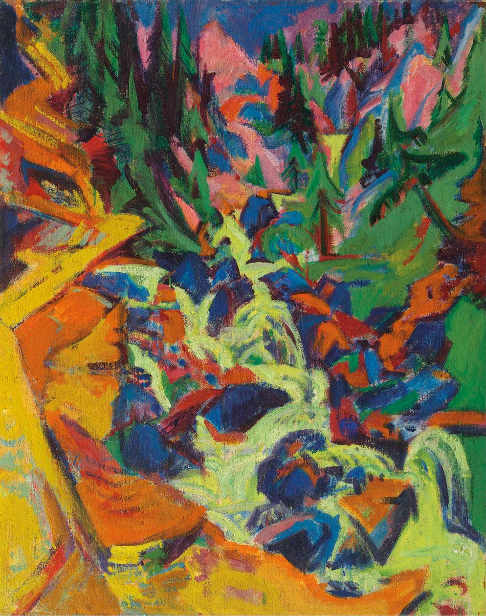 Vandfaldet, 1919. af Ernst Ludwig Kirchner