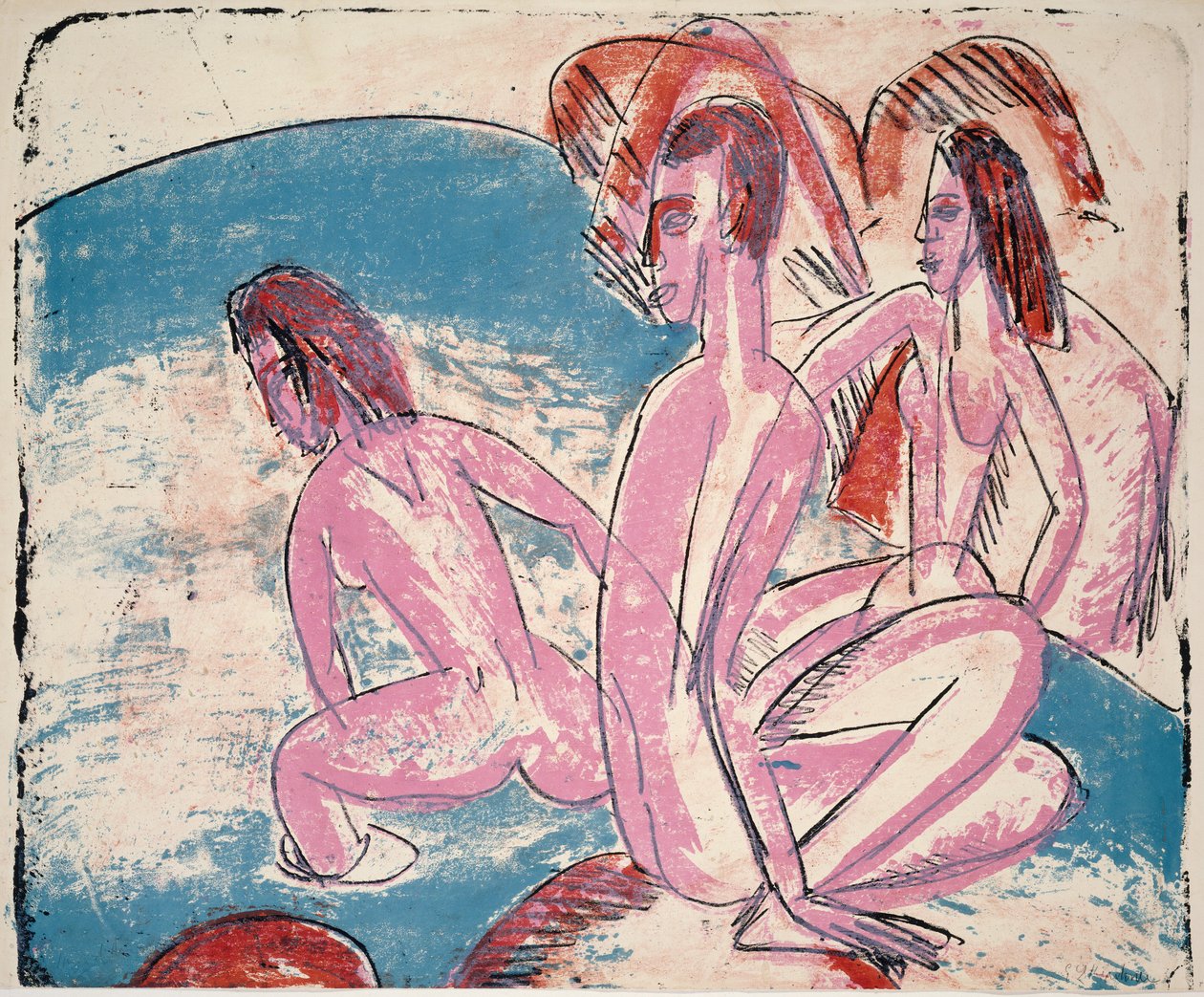Three Baders af Stones af Ernst Ludwig Kirchner