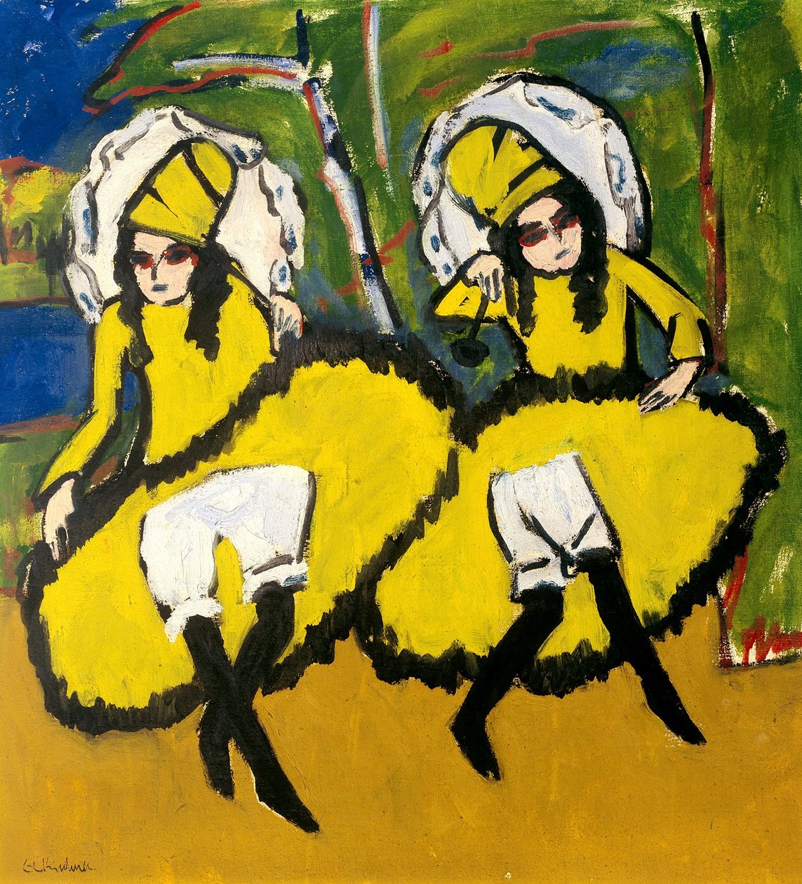 To dansere, 1910-1911 af Ernst Ludwig Kirchner
