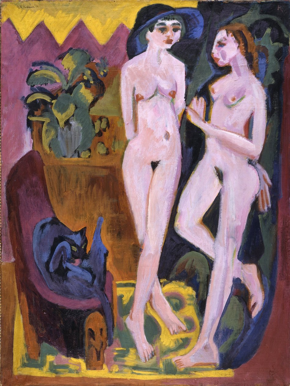 To nøgenbilleder i et rum af Ernst Ludwig Kirchner
