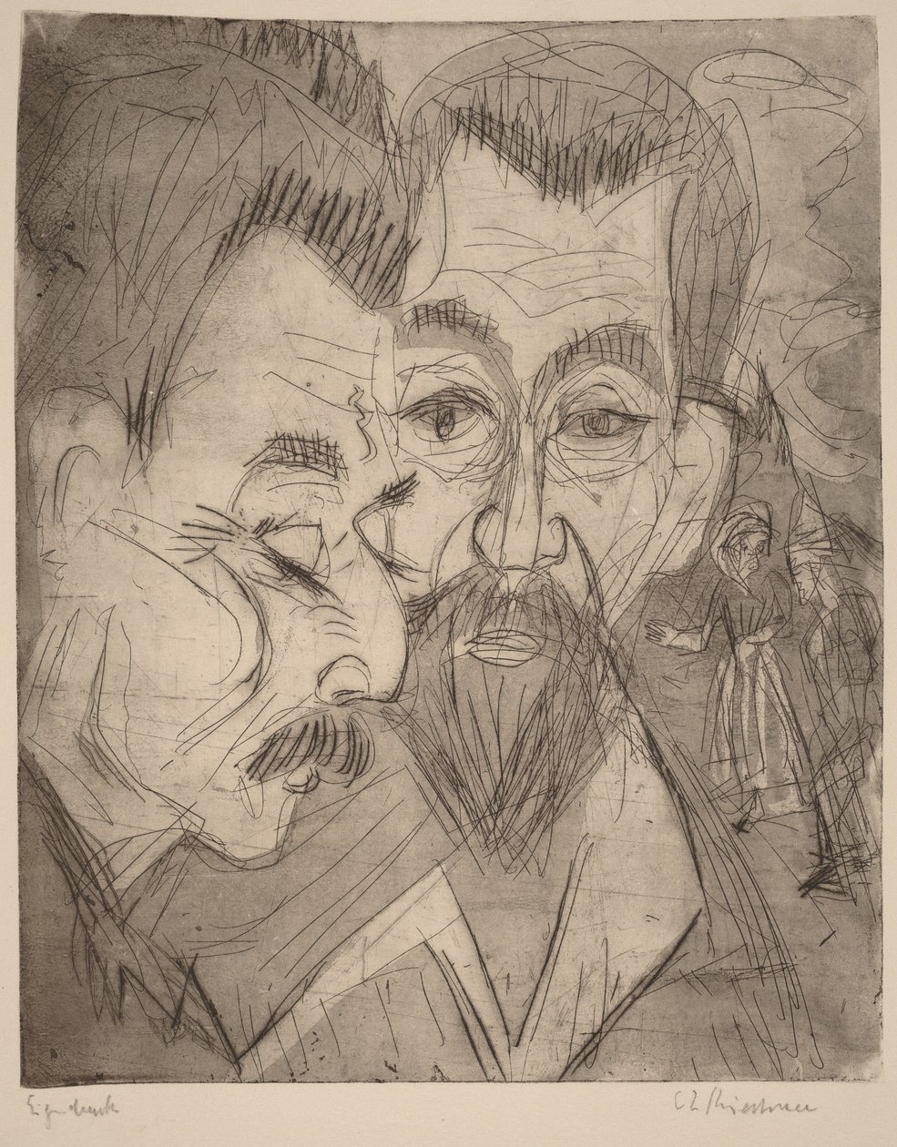 To bondehoveder af Ernst Ludwig Kirchner