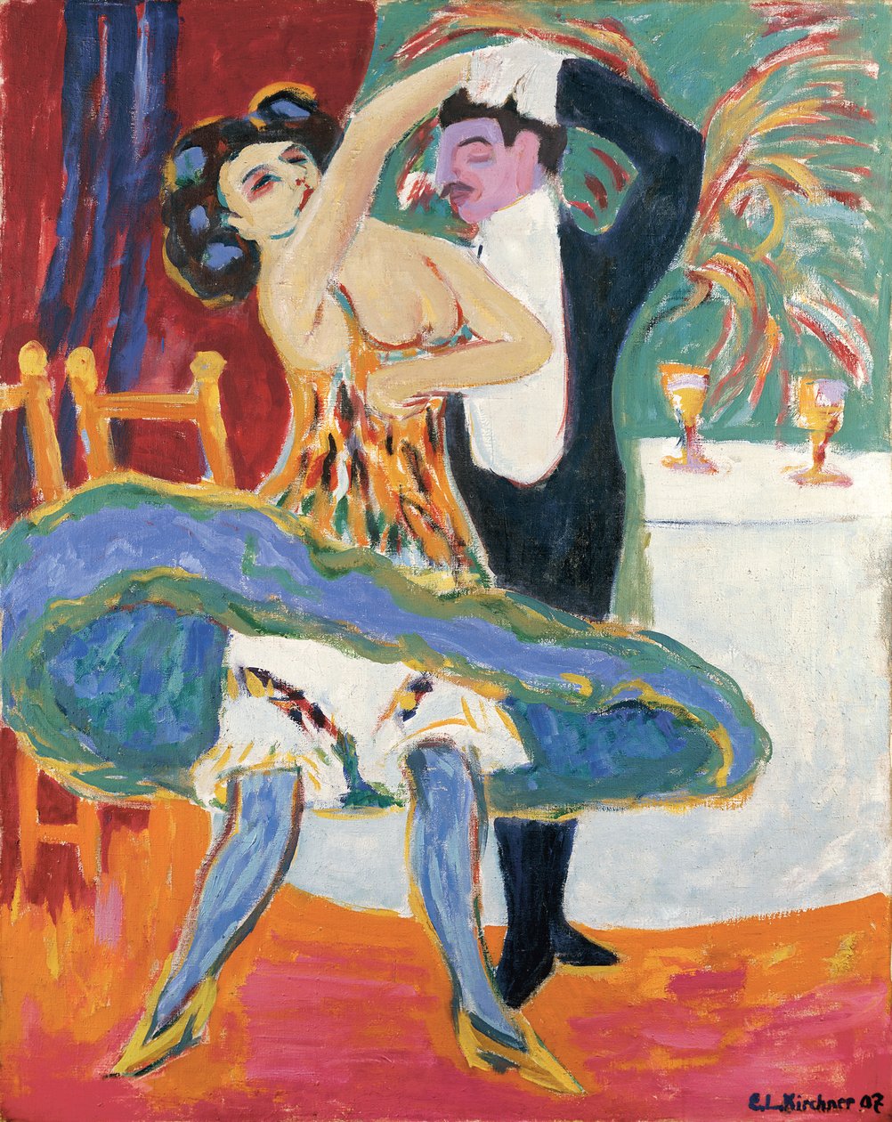 Vaudeville Theater (English Dancing Couple), ca. 1909 (olie på lærred) af Ernst Ludwig Kirchner