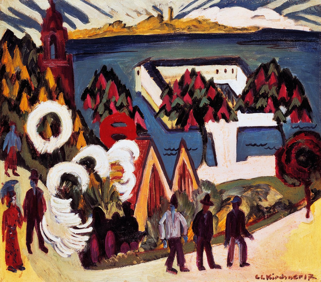 Udsigt over Bodensøen ved Kreuzlingen af Ernst Ludwig Kirchner