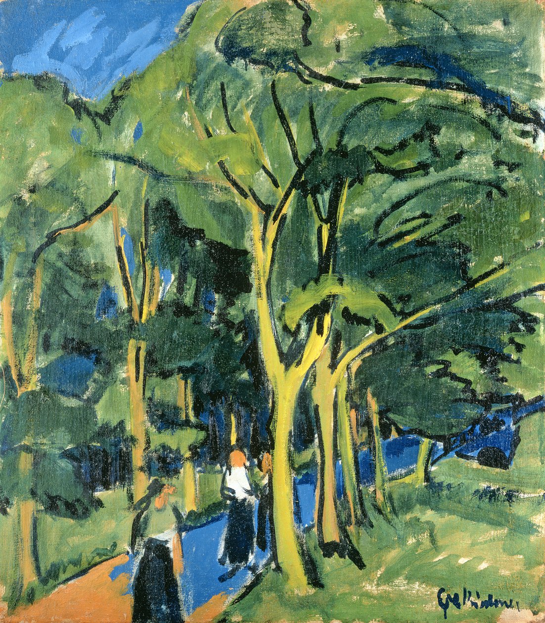Waldstrasse, ca. 1910 af Ernst Ludwig Kirchner