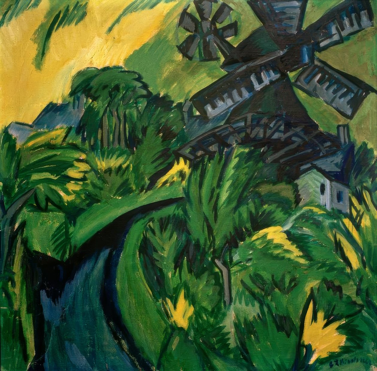 Vindmølle på Femern af Ernst Ludwig Kirchner