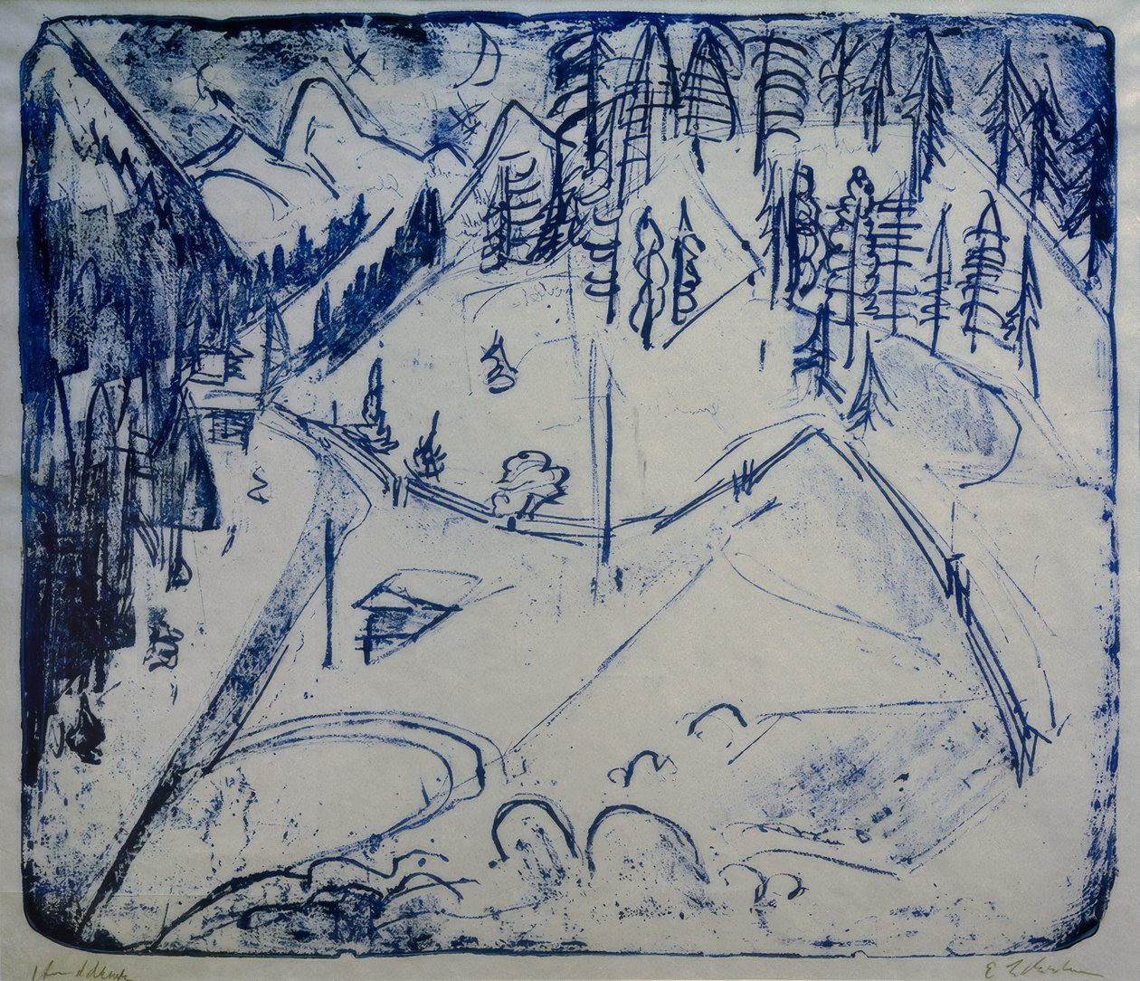 Vinterlandskab af Ernst Ludwig Kirchner