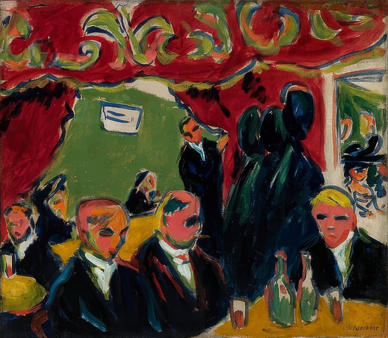 Offentligt hus. Omkring 1909 af Ernst Ludwig Kirchner