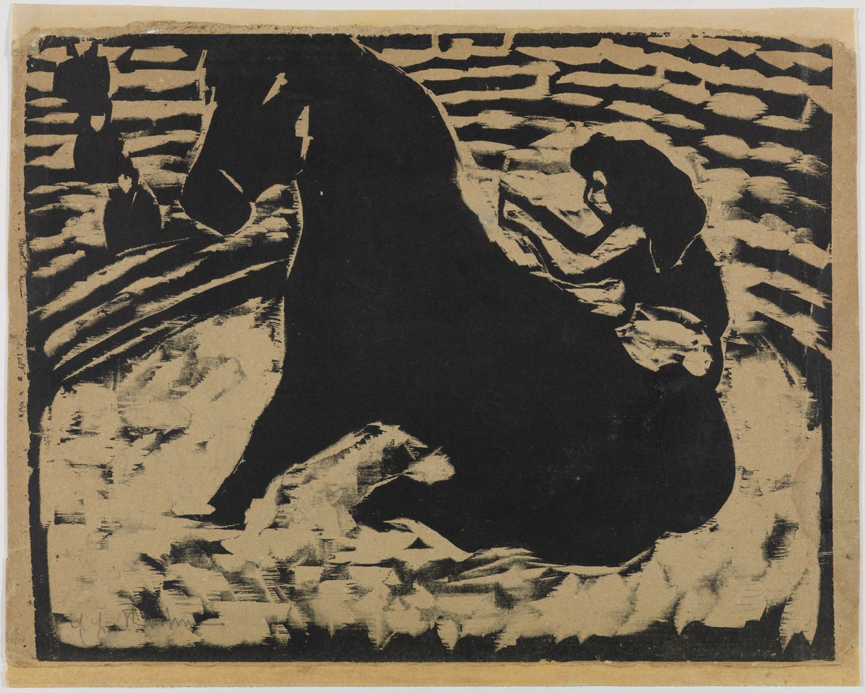 Cirkusrytterinde - Artist på en sort pony af Ernst Ludwig Kirchner