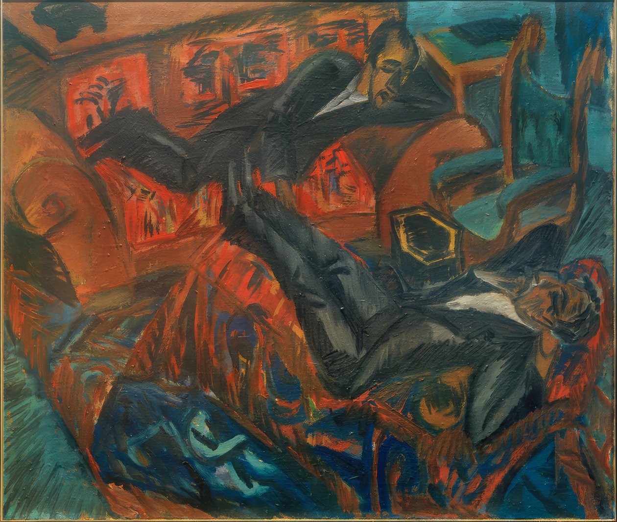To venner i samtale af Ernst Ludwig Kirchner