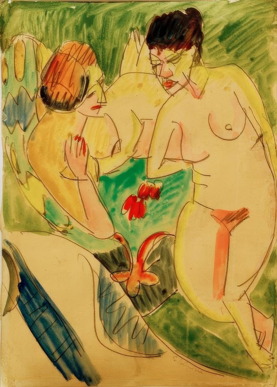 To nøgne kvinder af Ernst Ludwig Kirchner