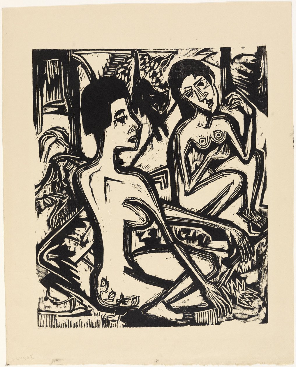 To nøgne kvinder i skoven af Ernst Ludwig Kirchner