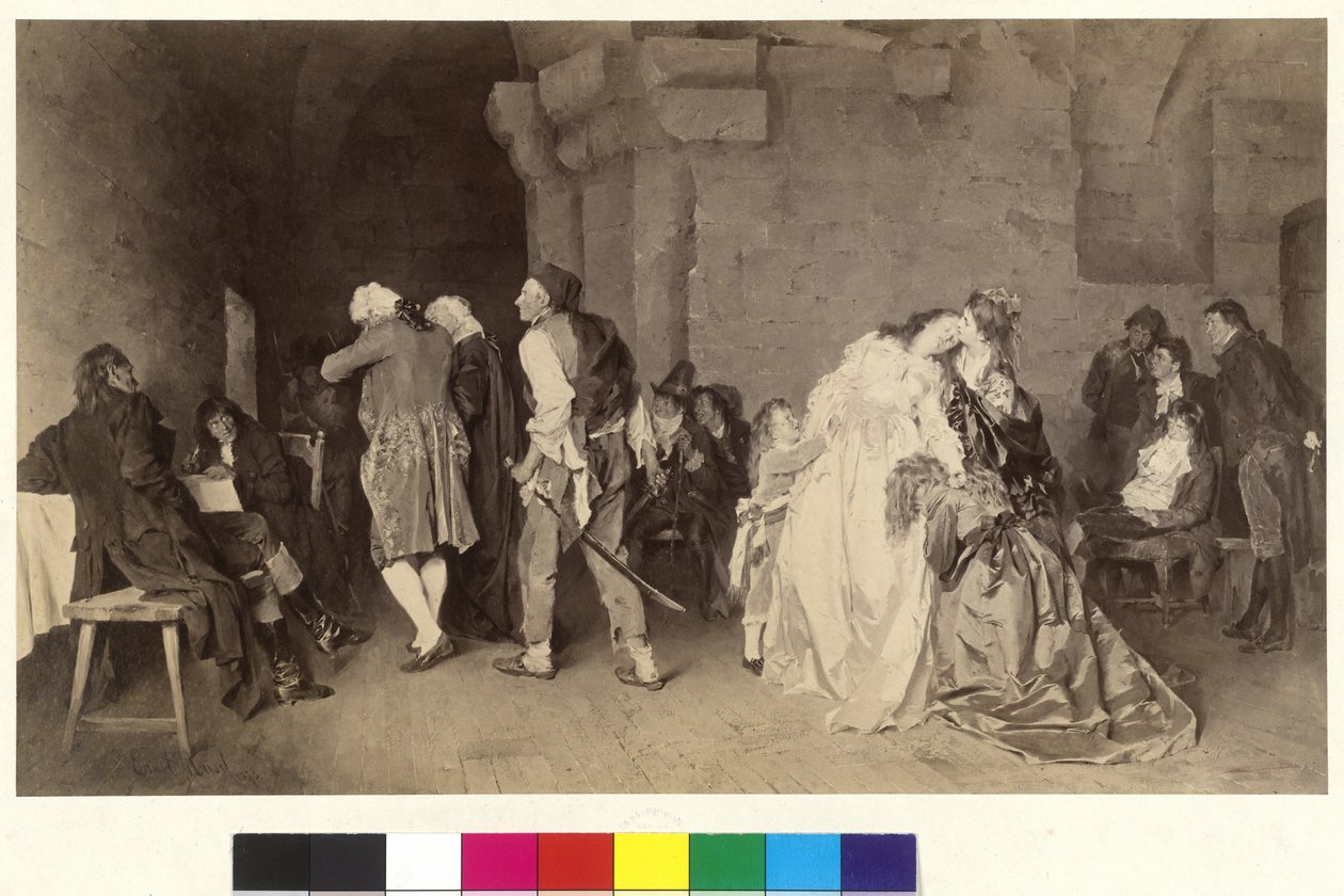 Farvel til Marie Antoinette fra Lewis XVI og hans løsladelse fra fængslet af Ernst Meisel