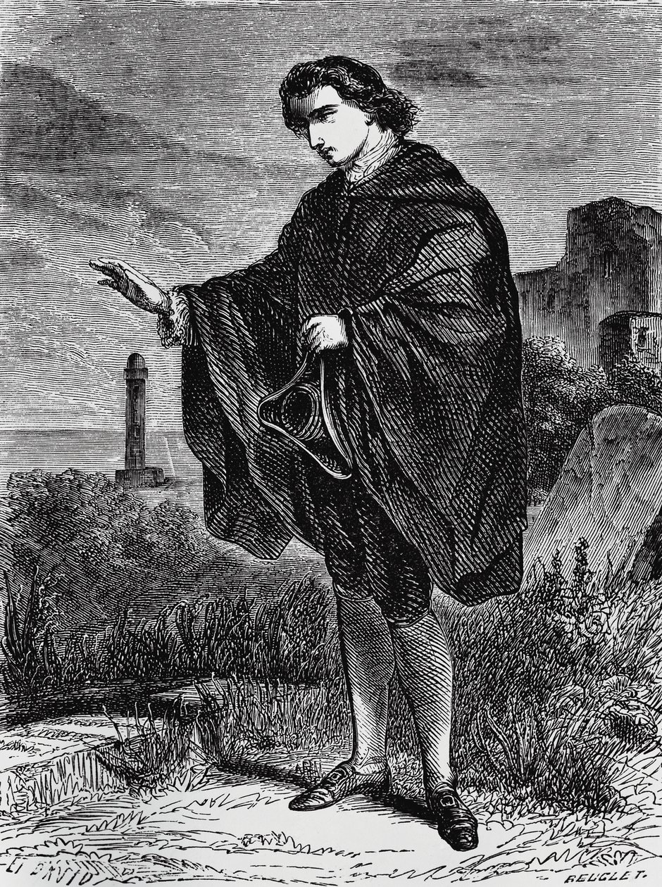 Illustration til Entail, novelle af Ernst Theodor Amadeus Hoffmann (1776-1822), gravering af Ernst Theodor Amadeus Hoffmann