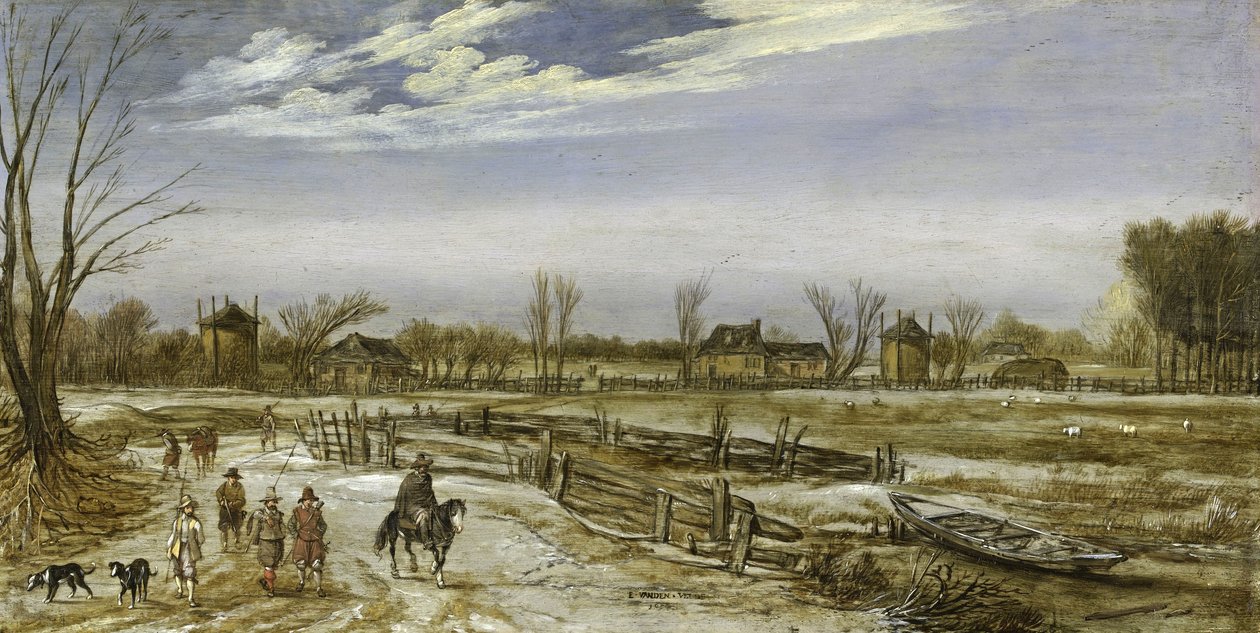 Vinterlandskab, 1614 af Esaias van de Velde