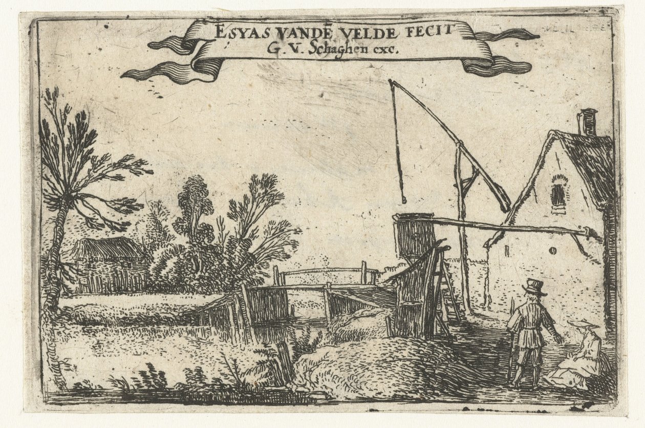 Gård ved en kanal Små landskaber (serietitel) af Esaias van de Velde