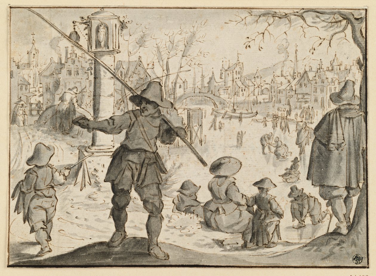 Vinteren (månederne december og januar), fra en seksdelt serie om de tolv måneder af Esaias van de Velde