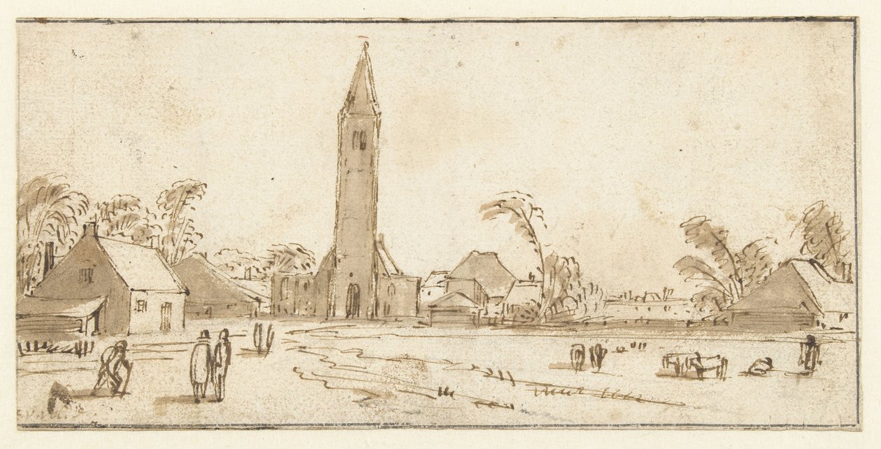 Udsigt over Spaarnwoude af Esaias van de Velde