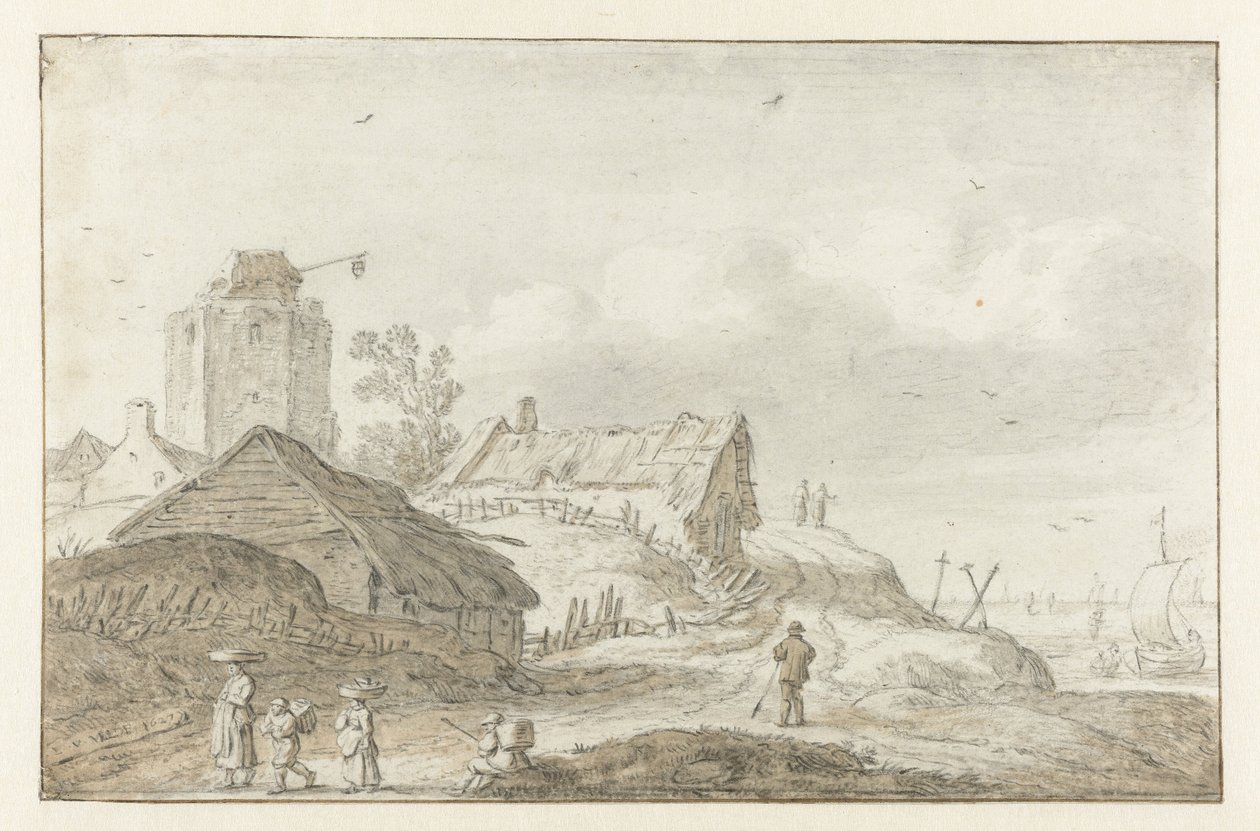 kystlandsby af Esaias van de Velde